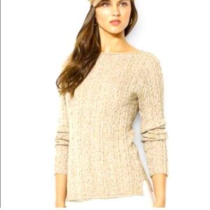 LAUREN Ralph Lauren Cable Knit Beige Sweater Large